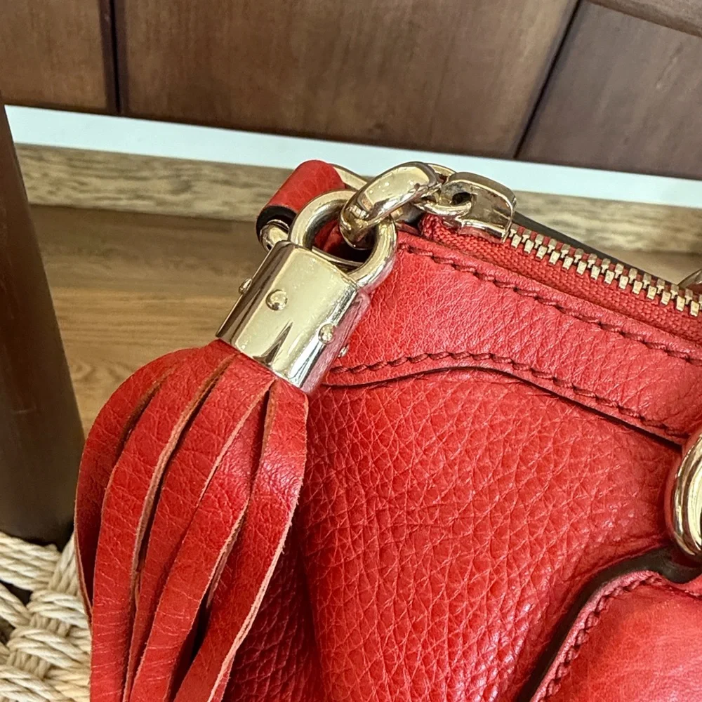 GUCCI Interlocking G Soho Pebbled Leather with strap ✨ Gorgeous burnt orange - Picture 3 of 15